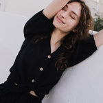 ELLA knot front button shirt linen - notperfectlinen