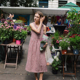 EDAM bow tie sleeveless linen dress