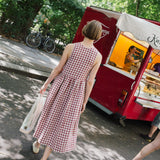 EDAM bow tie sleeveless linen dress