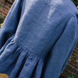 LOURDES bow tie linen blouse