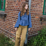 LOURDES bow tie linen blouse