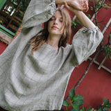 RUSSET oversized linen top
