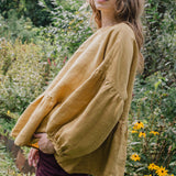 OCHRE oversized linen top