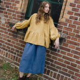 SION gathered linen skirt