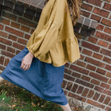 SION gathered linen skirt