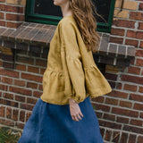 OCHRE oversized linen top