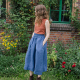 SION gathered linen skirt
