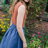 SION gathered linen skirt