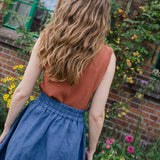 SION gathered linen skirt