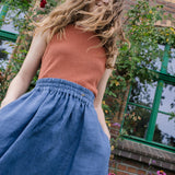 SION gathered linen skirt