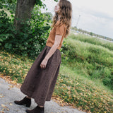 SION gathered linen skirt