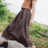 SION gathered linen skirt