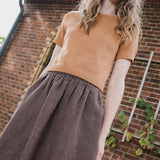 SION gathered linen skirt