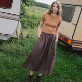 SION gathered linen skirt