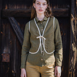 INEZ reversible bow tie linen vest