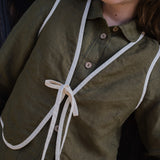 INEZ reversible bow tie linen vest