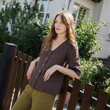 ISLA elbow sleeve linen shirt