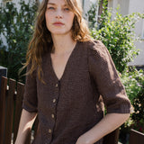 ISLA elbow sleeve linen shirt