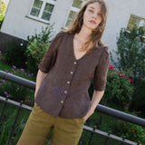 ISLA elbow sleeve linen shirt