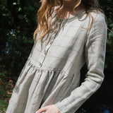 Long sleeve Maxi MAMA linen dress