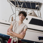 MADRID cropped linen wrap top - notperfectlinen