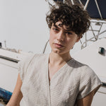 MADRID cropped linen wrap top - notperfectlinen