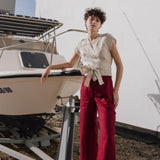 MADRID cropped linen wrap top - notperfectlinen