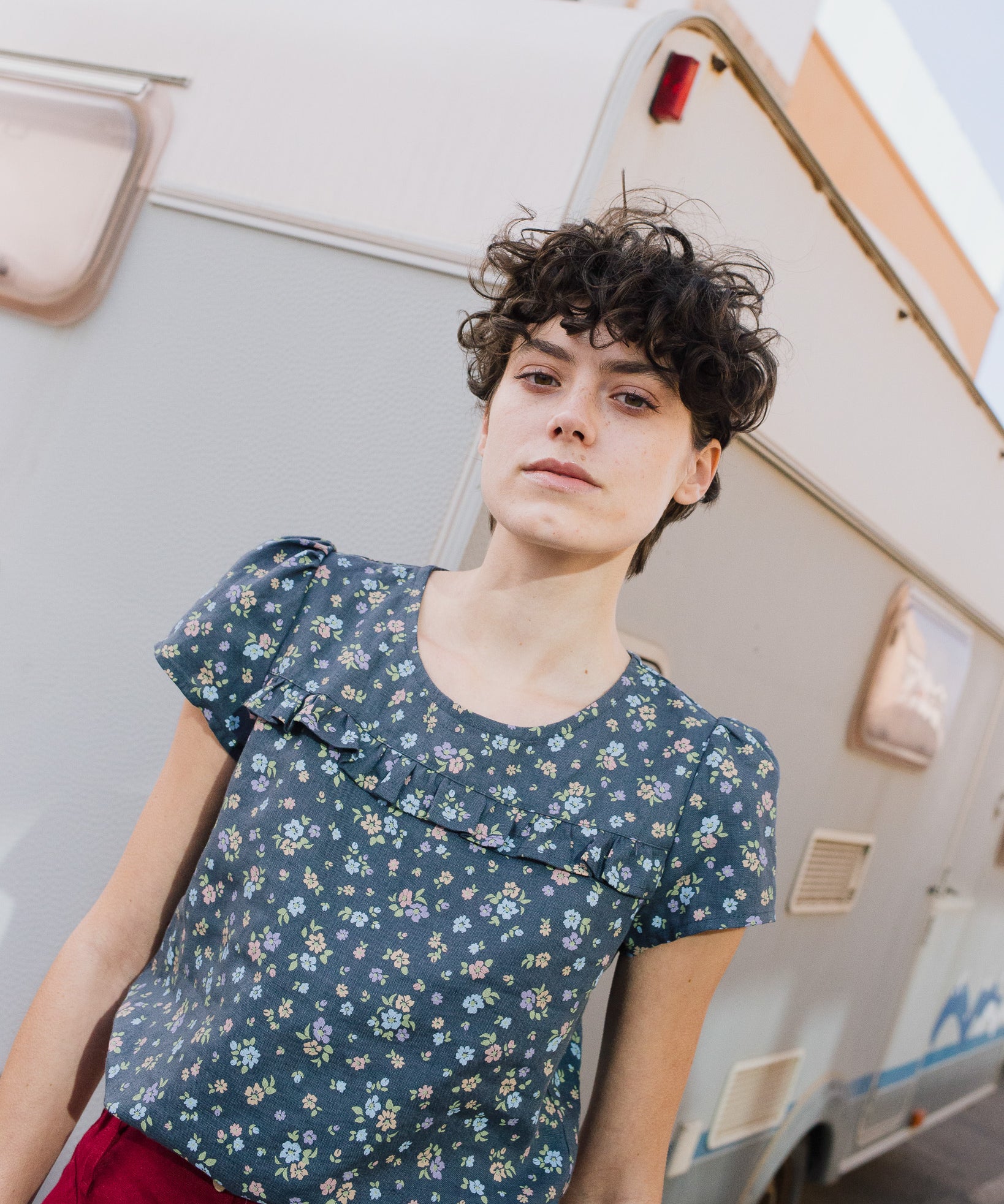 SIENNA fitted linen top - notPERFECTLINEN