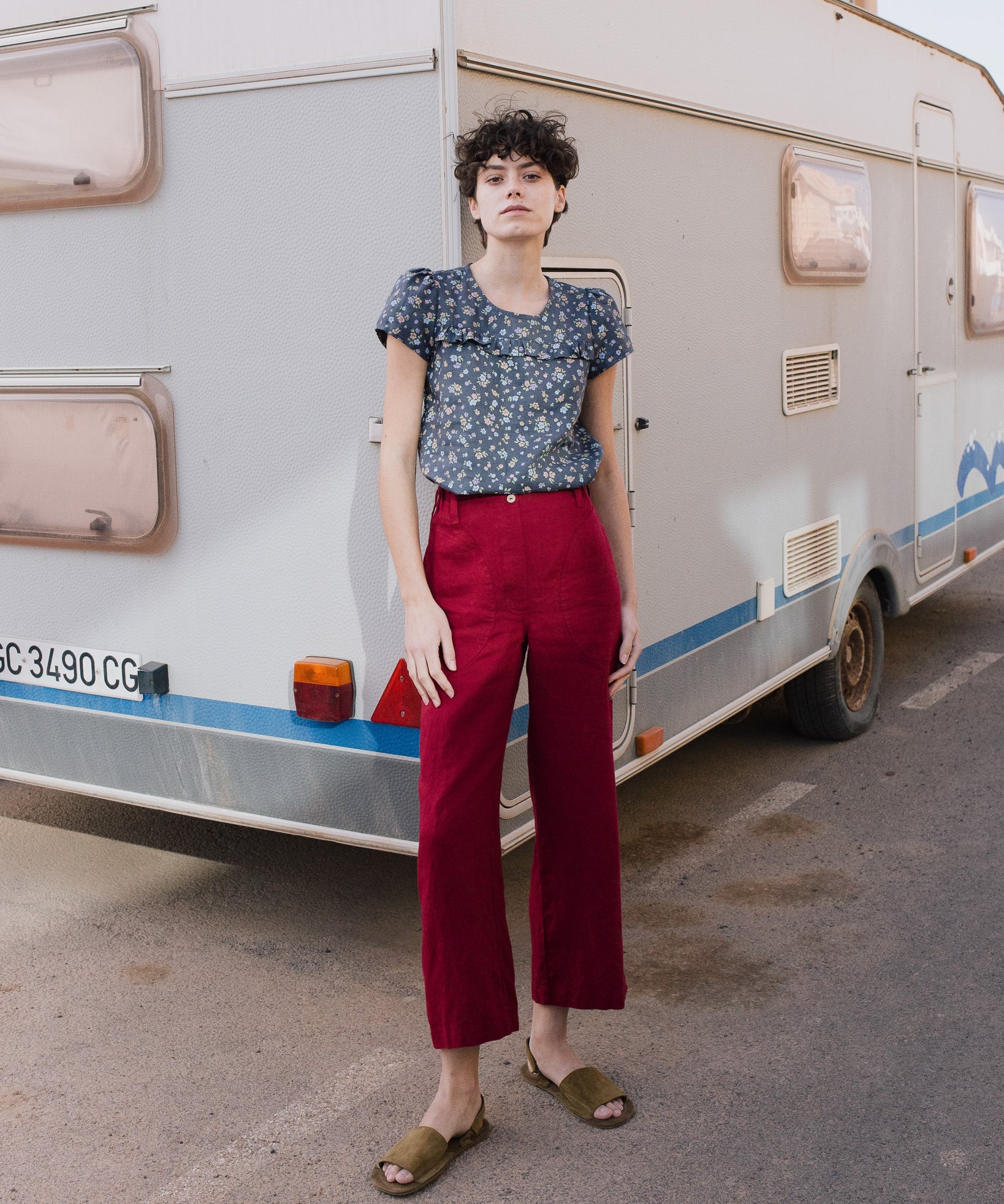 SIENNA fitted linen top - notPERFECTLINEN