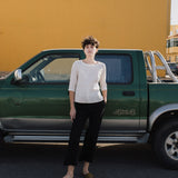 DAVOS fitted linen top - notperfectlinen