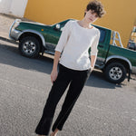 DAVOS fitted linen top - notperfectlinen