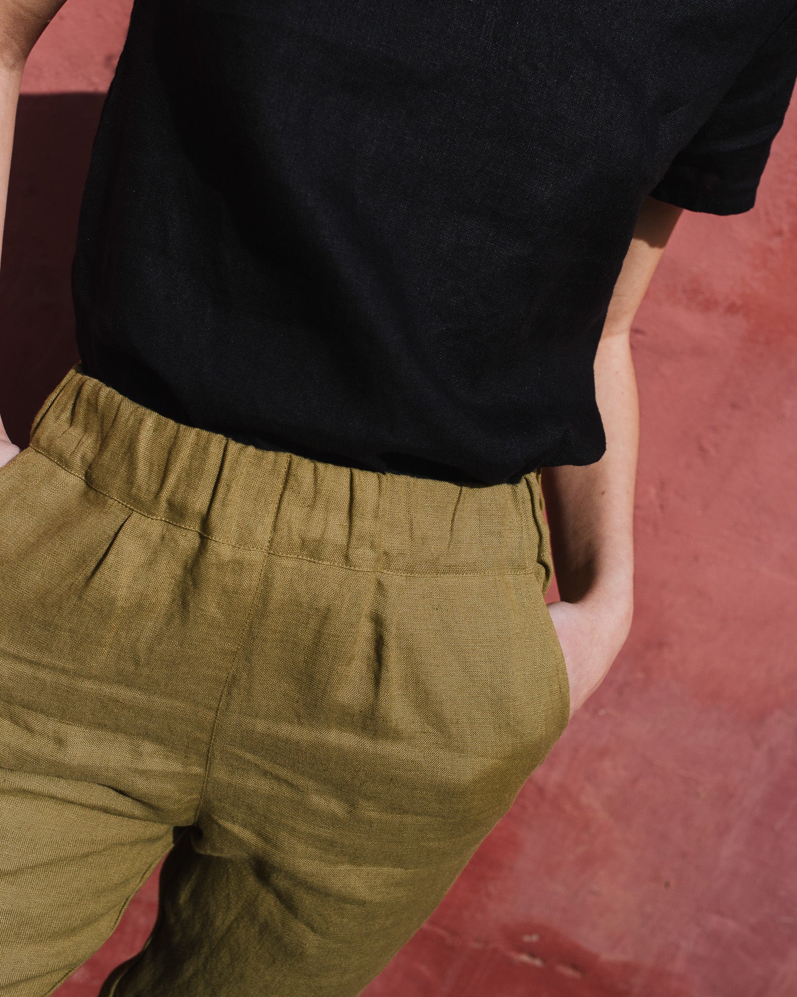 YAMBA cropped linen pants - notPERFECTLINEN
