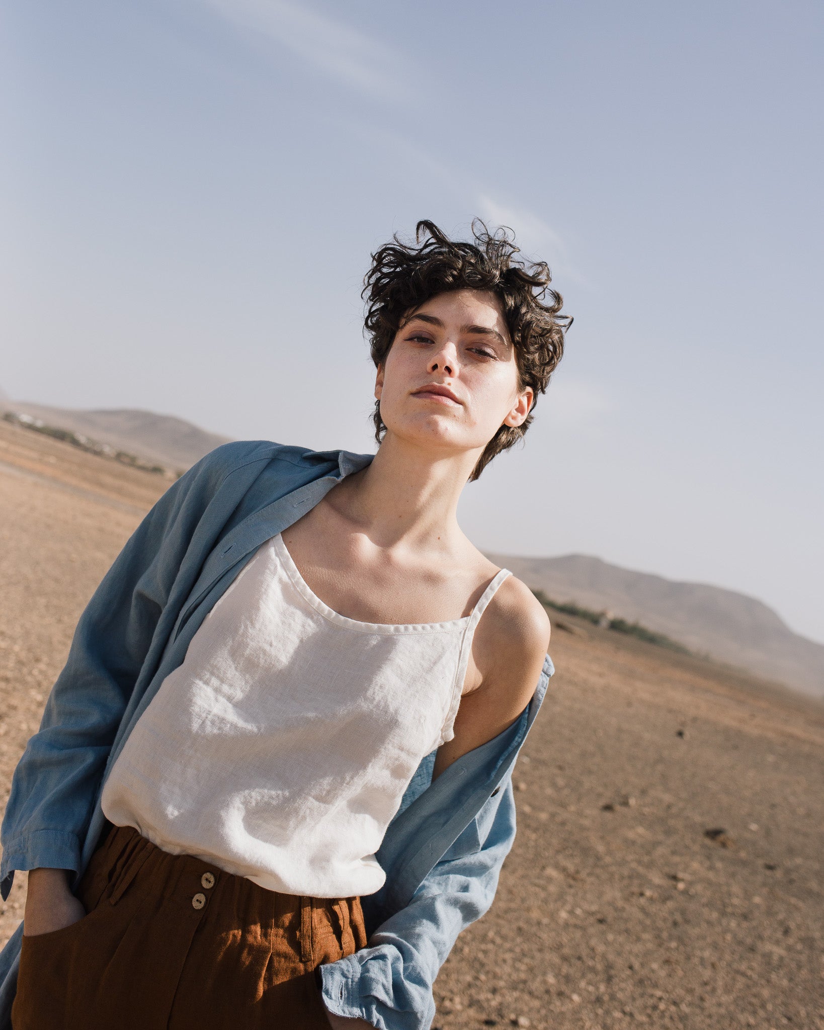 LIVORNO-2 oversized linen collar shirt - notperfectlinen