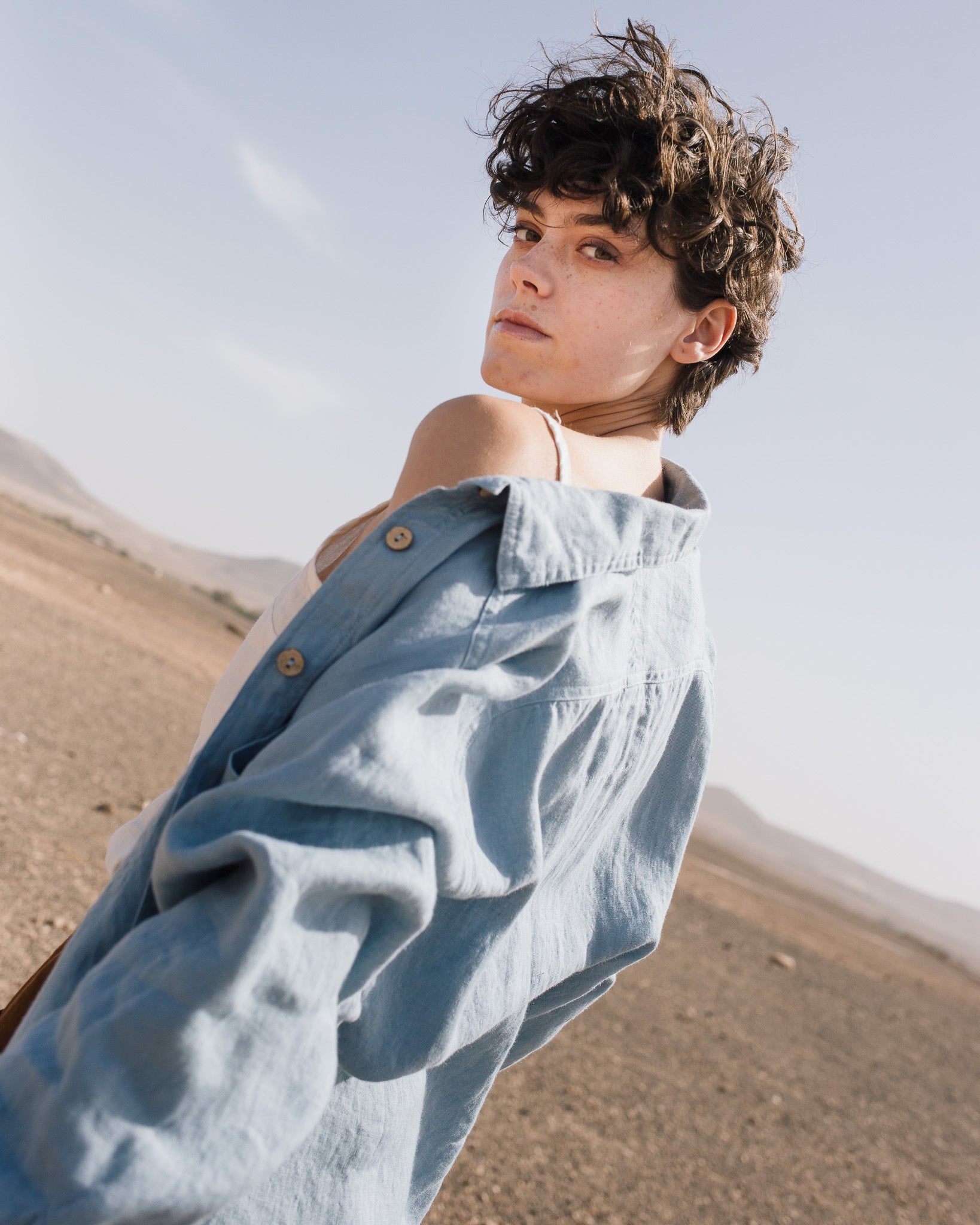 LIVORNO-2 oversized linen collar shirt - notperfectlinen