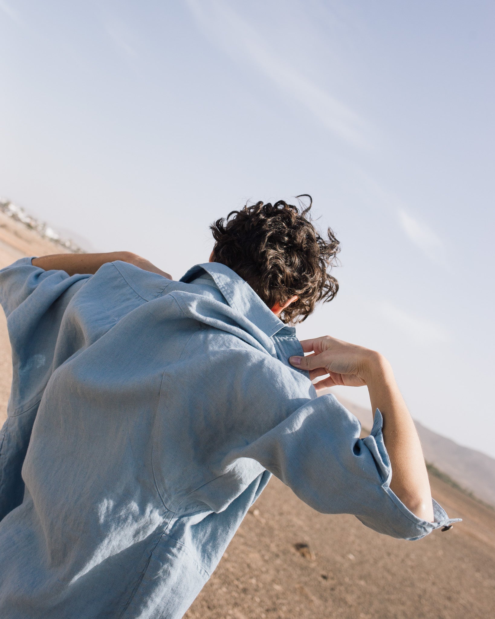 LIVORNO-2 oversized linen collar shirt - notperfectlinen