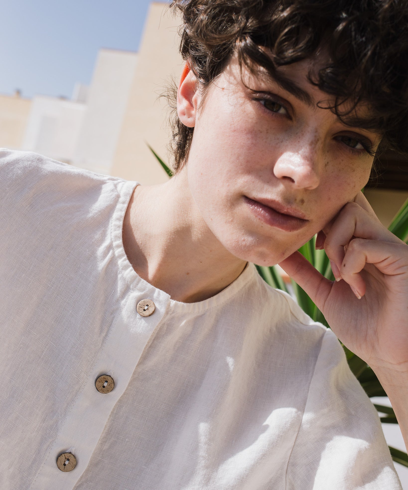 ELMINA button-up linen shirt - notperfectlinen