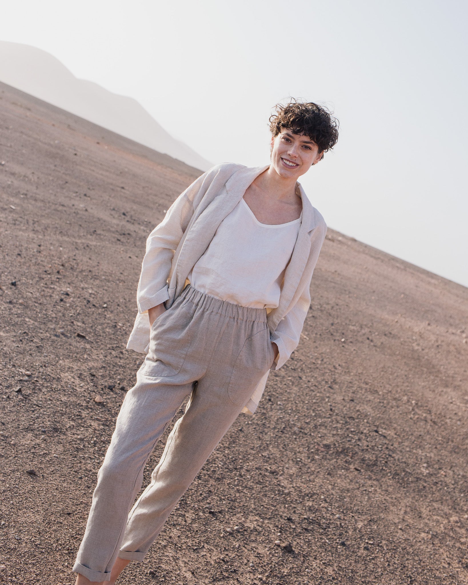 GENOVA tapered linen pants - notperfectlinen