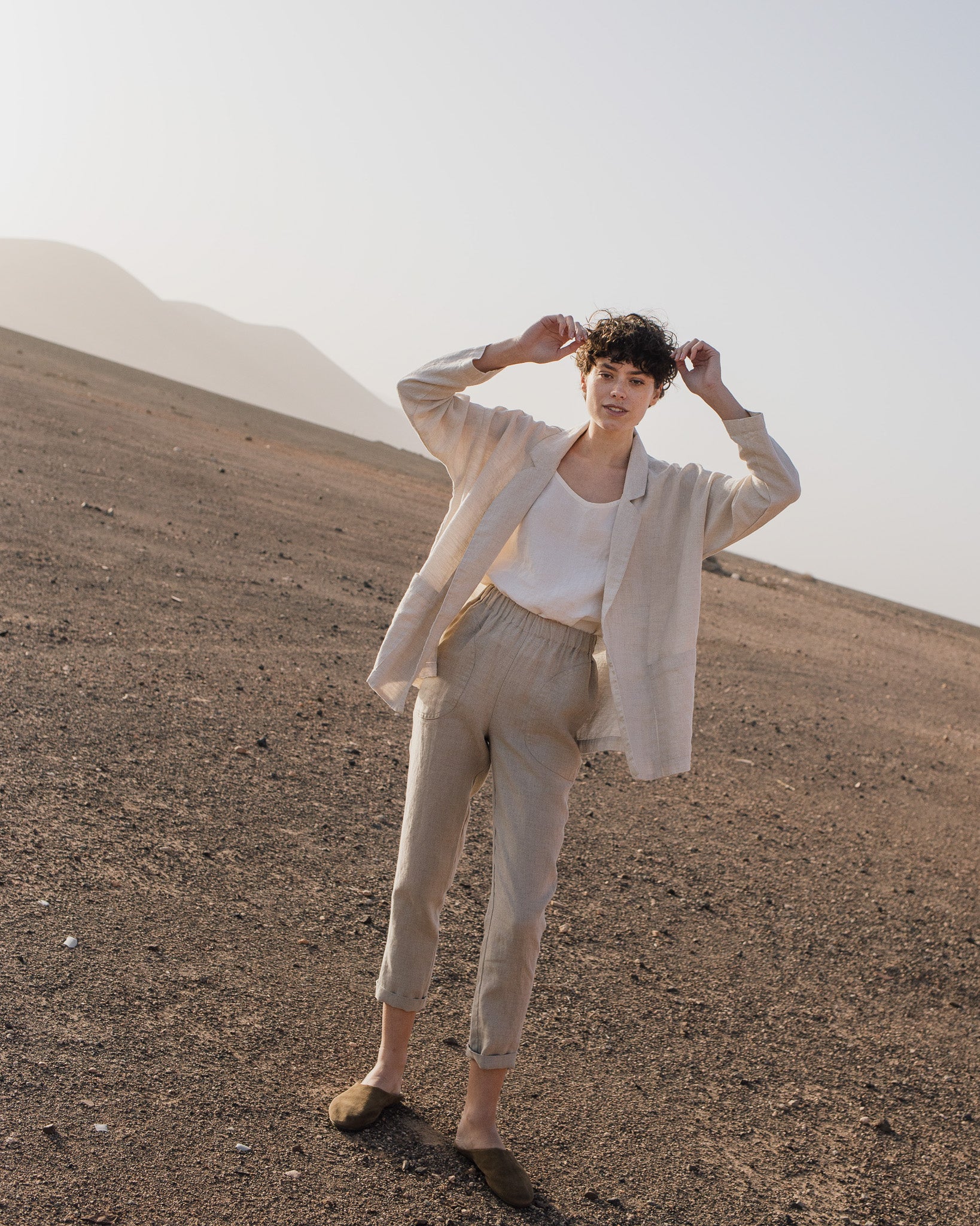 GENOVA tapered linen pants - notperfectlinen