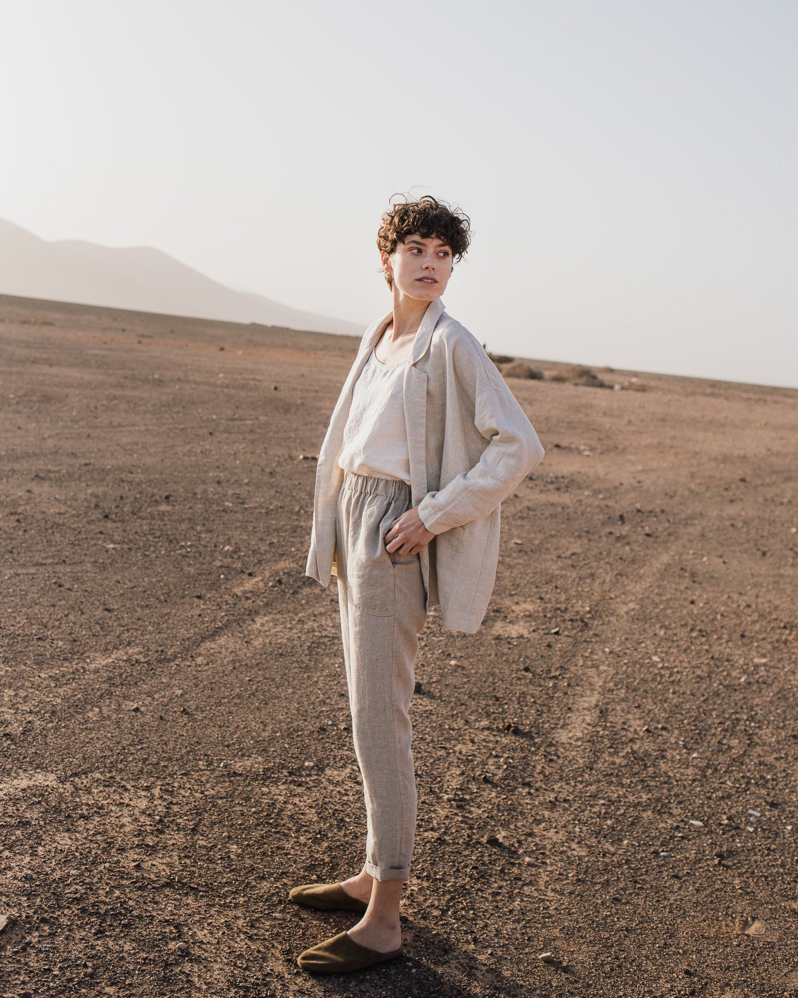 GENOVA tapered linen pants - notperfectlinen