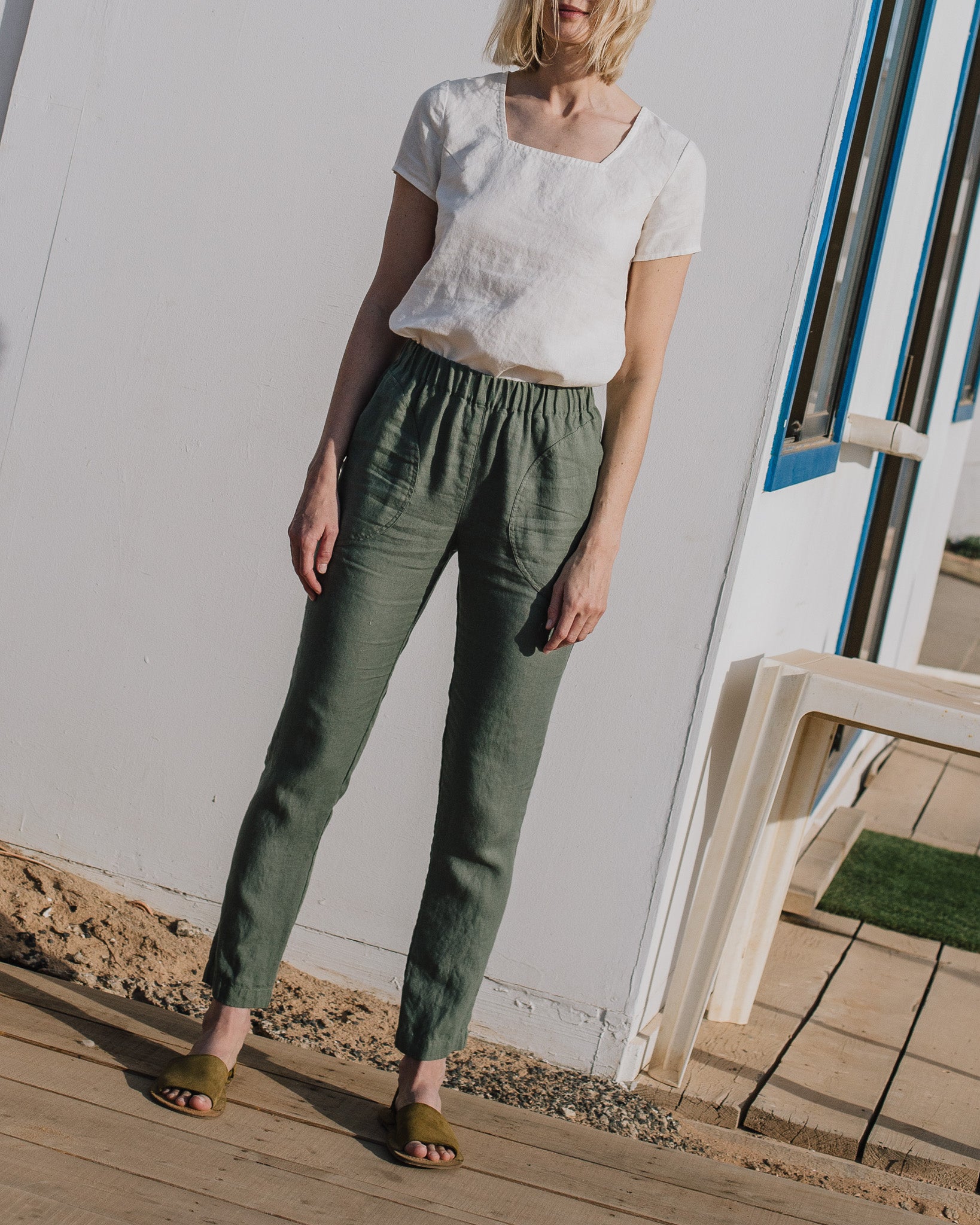 GENOVA tapered linen pants - notperfectlinen