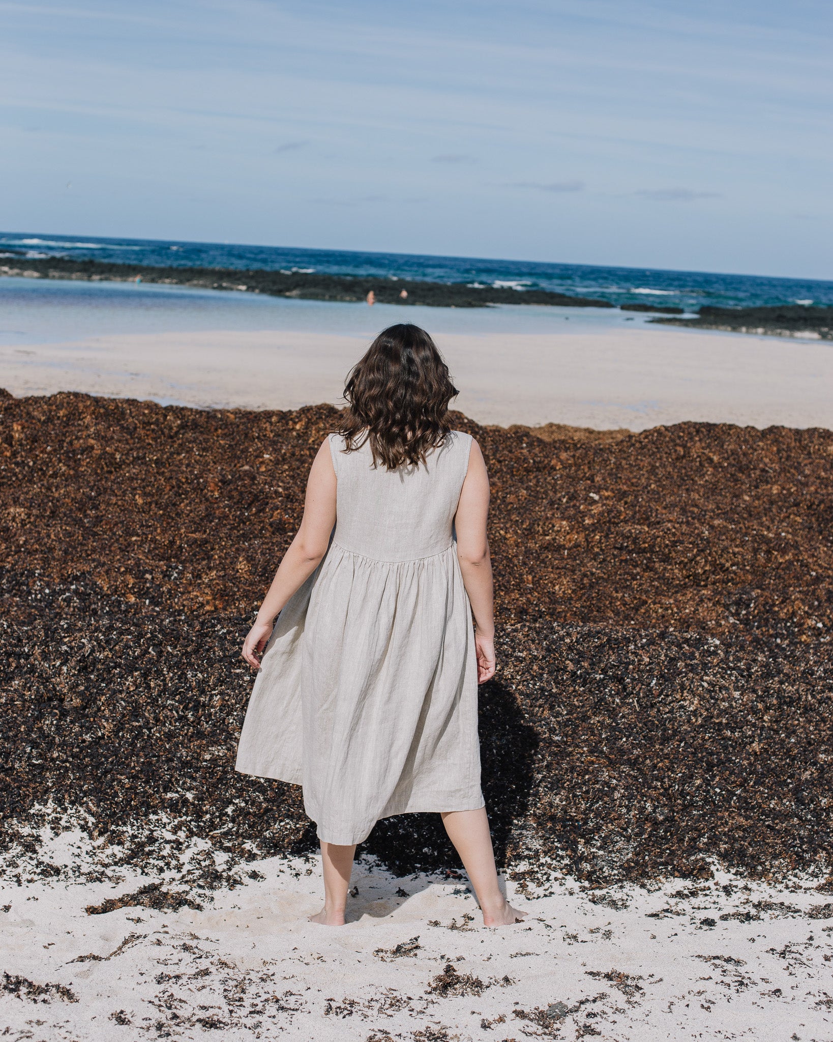 Sleeveless maxi MAMA linen dress - notPERFECTLINEN