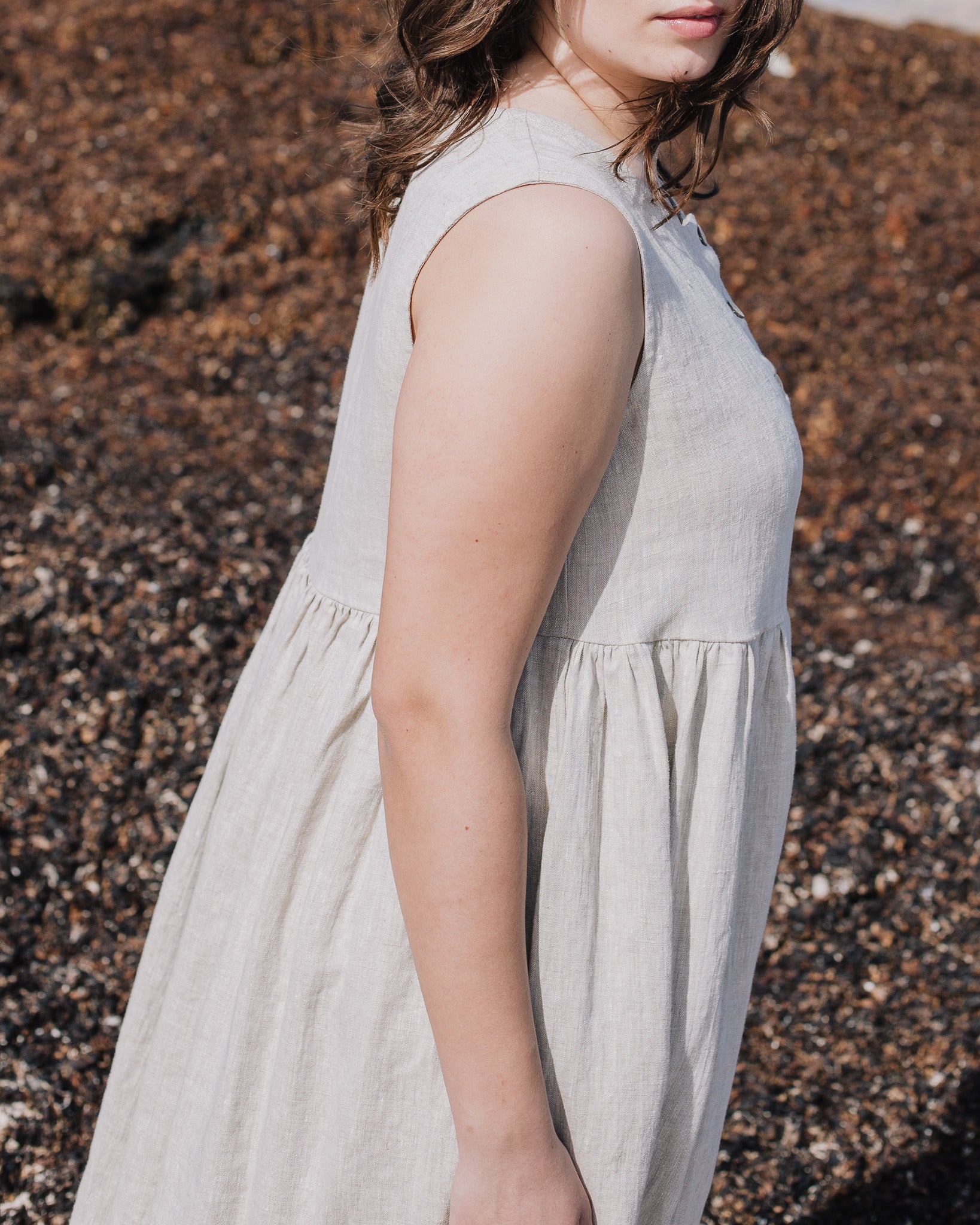 Sleeveless maxi MAMA linen dress - notPERFECTLINEN