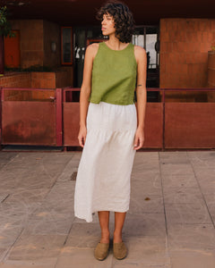 ANJALI two-tier linen skirt - notperfectlinen