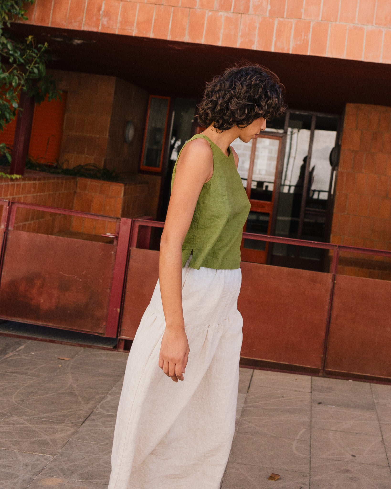 ANJALI two-tier linen skirt - notperfectlinen