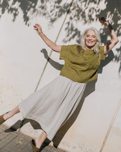 SION gathered linen skirt - notPERFECTLINEN