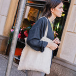 Book Lover's Linen Tote Bag / Gift Bag (in Heavy Beige) - notperfectlinen