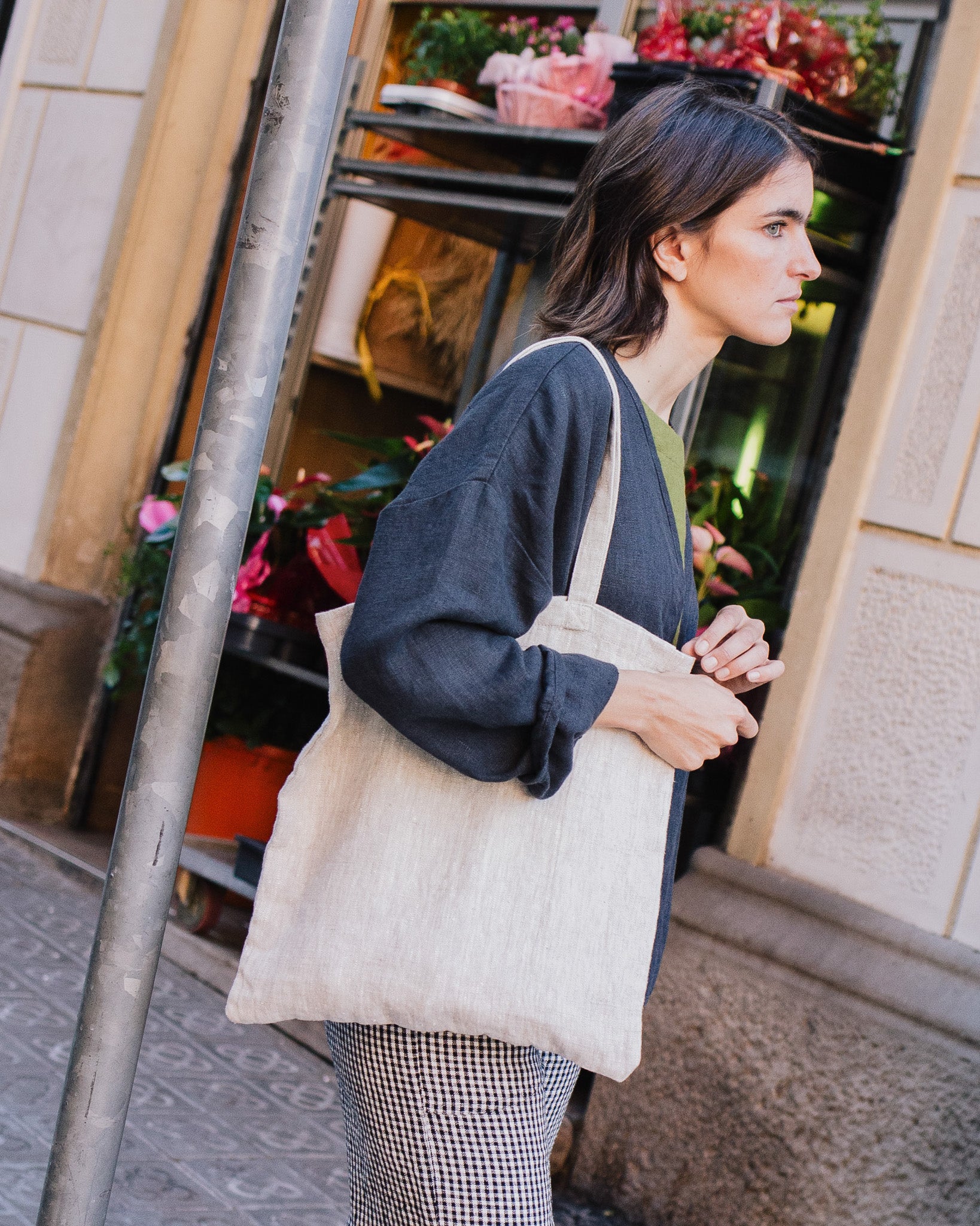 Book Lover's Linen Tote Bag / Gift Bag (in Heavy Beige) - notperfectlinen
