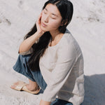 DAVOS fitted linen top - notperfectlinen