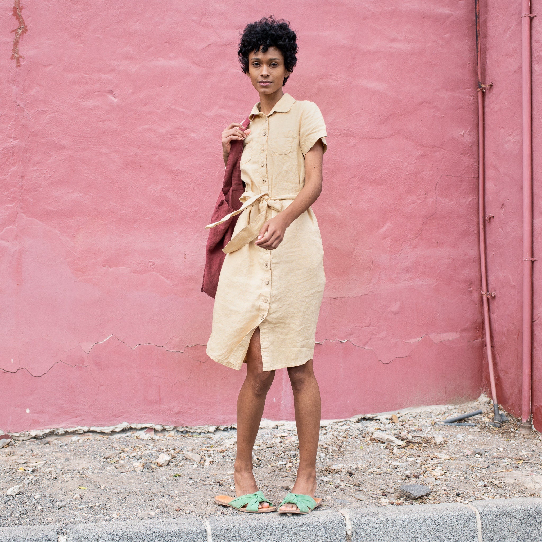 Linen Shirt Dress WANAKA Button Down notPERFECTLINEN