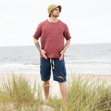 R: Men’s cargo linen shorts MACKAY (Size: S; Color: Admiral Blue) - notperfectlinen